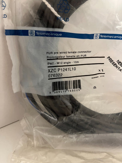 Telemecanique XZC P1241L10 M12 Female Connector Cable 10m IP67 - New Sealed