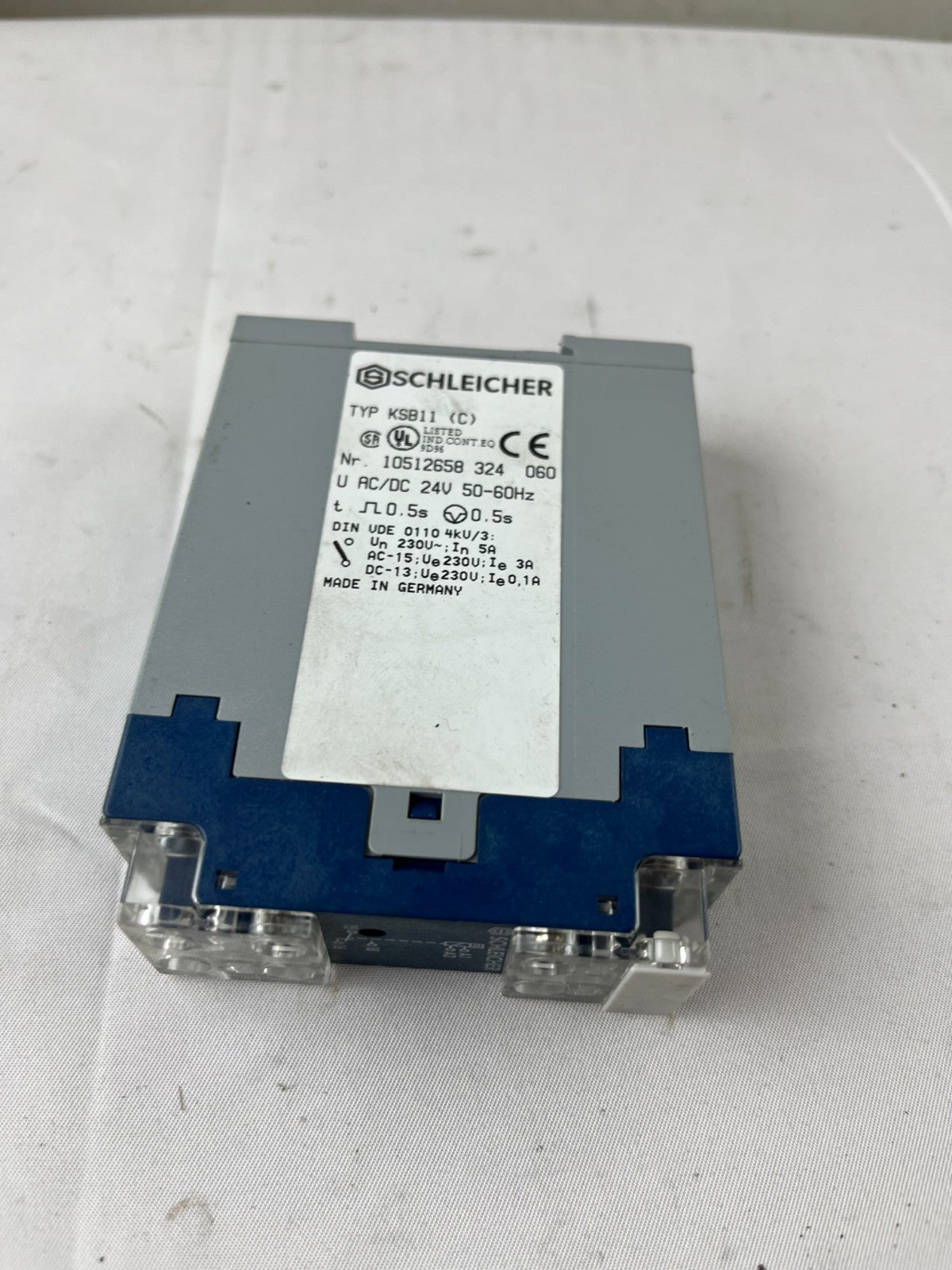 Schleicher KSB11(C) Time Relay Module 24V AC/DC 0.5s Delay DIN Rail Used