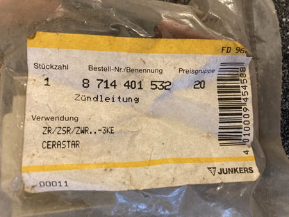 Junkers Bosch Boiler Ignition Cable PN: 8714401532 - NOS ZR/ZSR/ZWR Cerastar