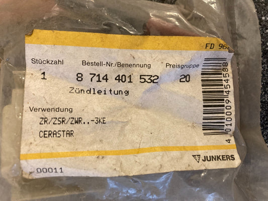 Junkers Bosch Boiler Ignition Cable PN: 8714401532 - NOS ZR/ZSR/ZWR Cerastar