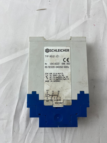 Schleicher KS12 E Control Relay NEW 220-240V AC/DC Socket Base Germany Made