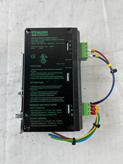Murrelektronik Eco-Rail 1.3-100-240/24 Switch Mode Power Supply 24VDC 1.3A Used