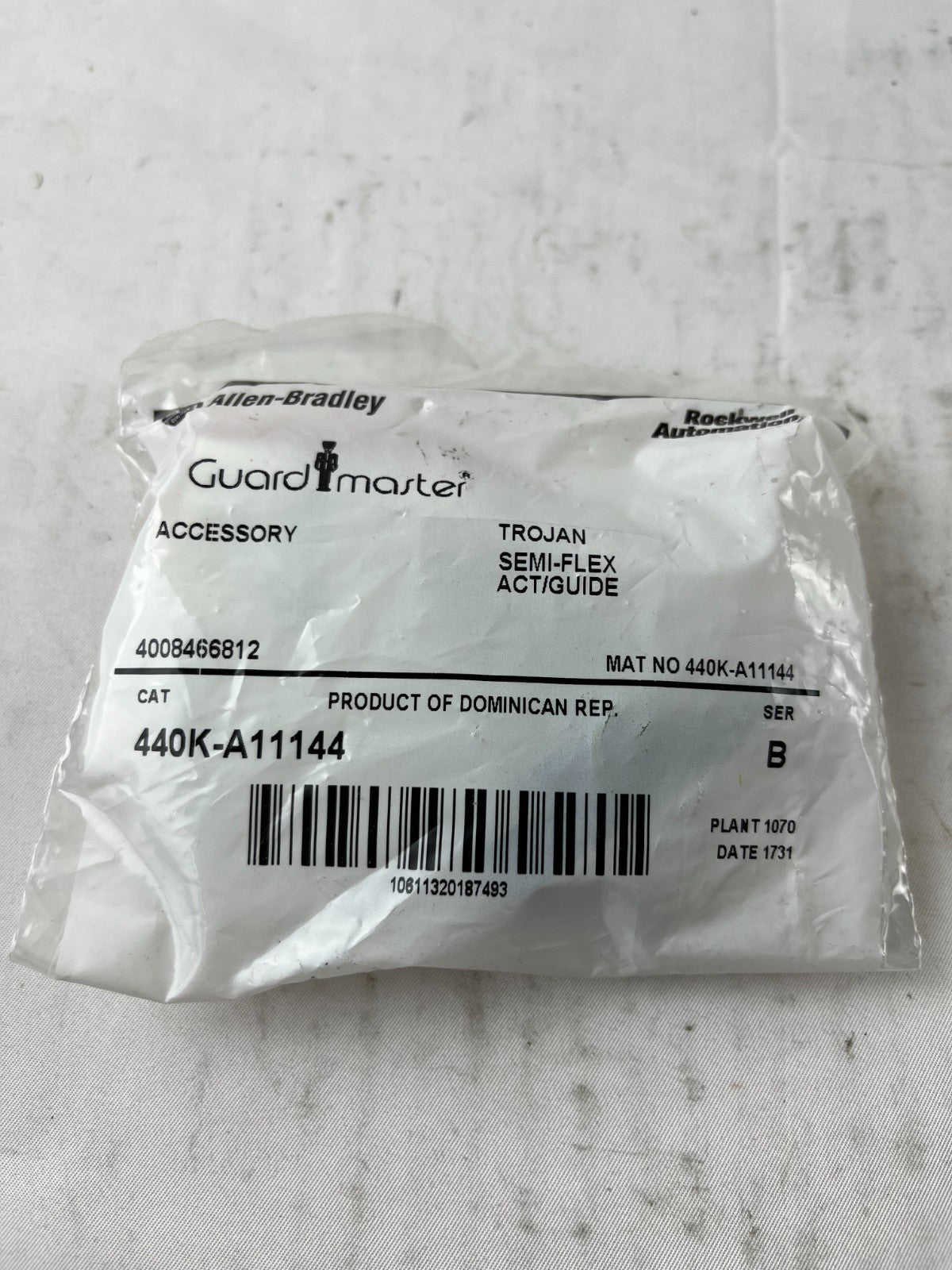 Allen-Bradley 440K-A11144 Guardmaster Trojan Semi-Flex Actuator Guide NEW Spare