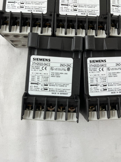 Siemens 3TH2022-0AC2 Contactor Relay 2NO+2NC Lot 5pcs Used Spare Units