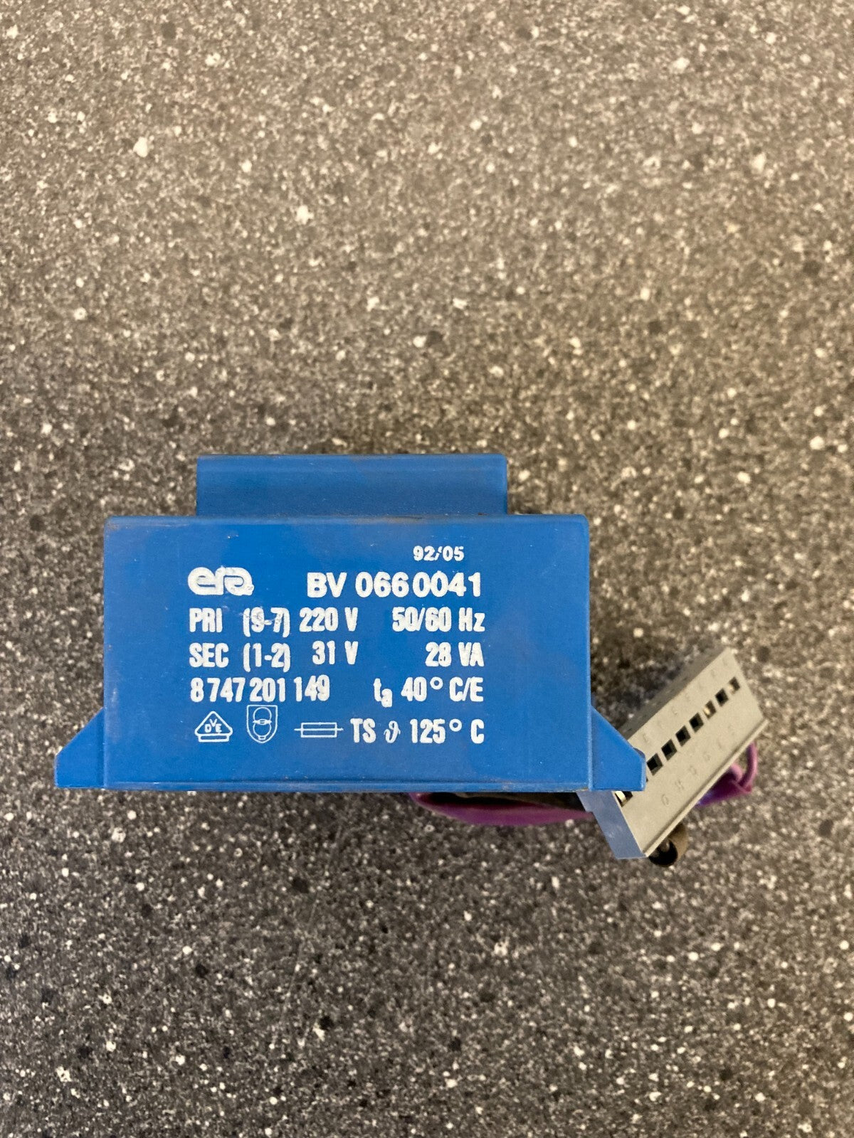 Junkers Gas Boiler Transformer Power Supply - NOS PN BV 0660041 50/60 Hz 220v