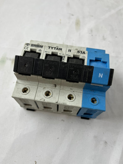 Servodan TYTAN II 63A 4-Pole Fuse Switch Disconnector 400V Used Spare Unit