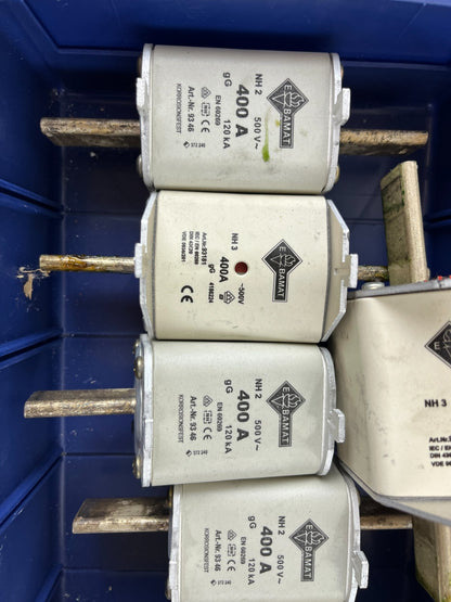 Damat NH2 NH3 400A 500V GG Fuses Lot Of 6 Used Spare Units Bundle
