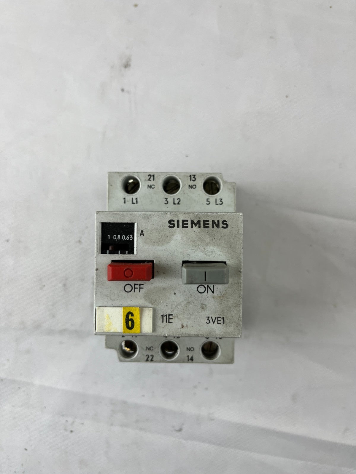 Siemens 3VE1010-2F Motor Protection Circuit Breaker 0.63–1A 3‑Pole Used Spare