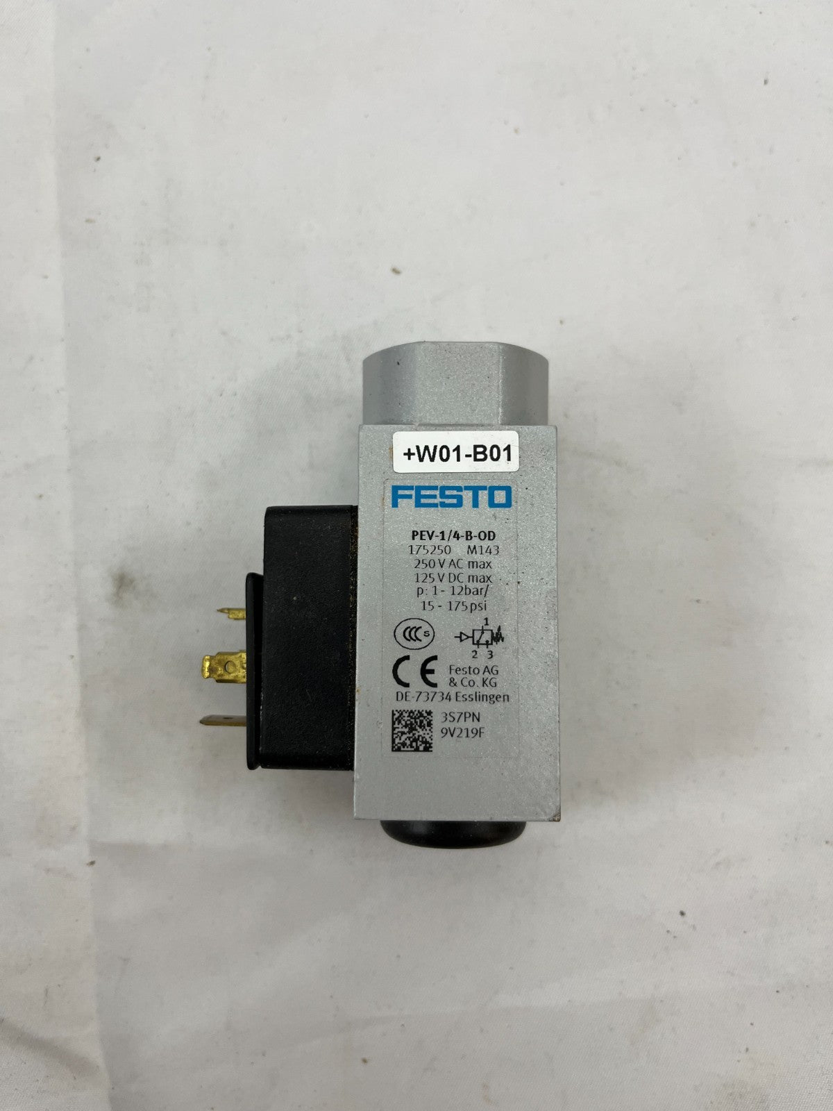 Festo PEV-1/4-B-OD Pressure Switch 175250 G1/4 1–12bar 250V AC 125V DC Pneumatic