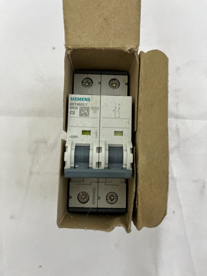 Siemens 5SY4502-7 MCB Miniature Circuit Breaker 1+N 2A C-Curve 230 Germany