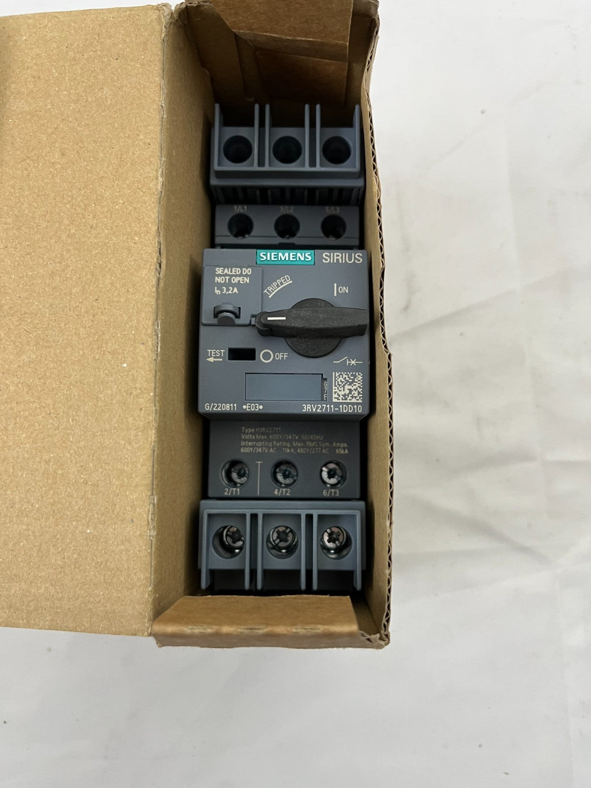 Siemens 3RV2711-1DD10 SIRIUS Motor Protection Circuit Breaker 3.2A S00 New