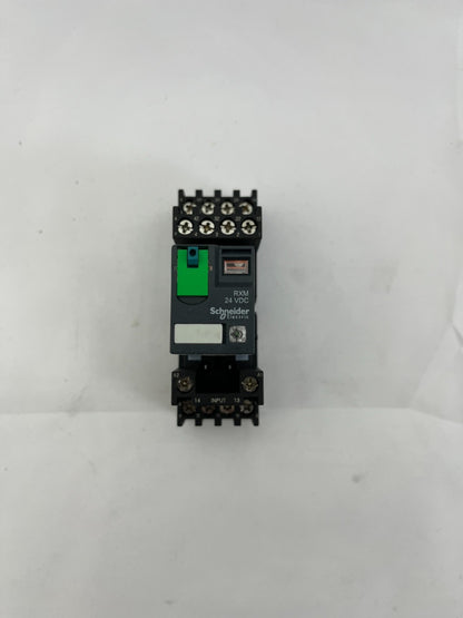 Schneider RXM4AB2B2BD 24VDC Plug-In Relay + RXZE2M114M DIN Rail Socket NEW