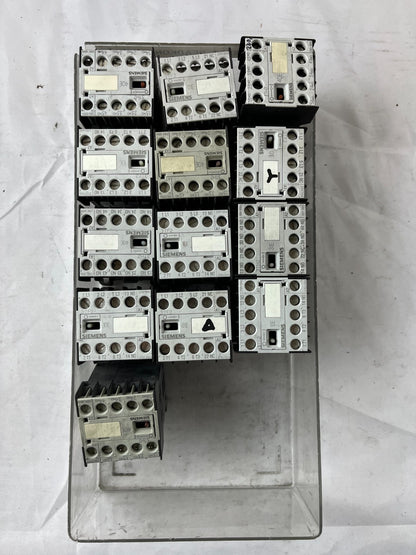 Siemens SIRIUS Contactor Relay Lot 13pcs 3TF2001 3TH2040 3TH Series Mixed Used