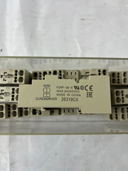 Omron P2RF-08-S Relay Socket 8‑Pin Screwless Clamp DIN Rail – Lot of 10 units