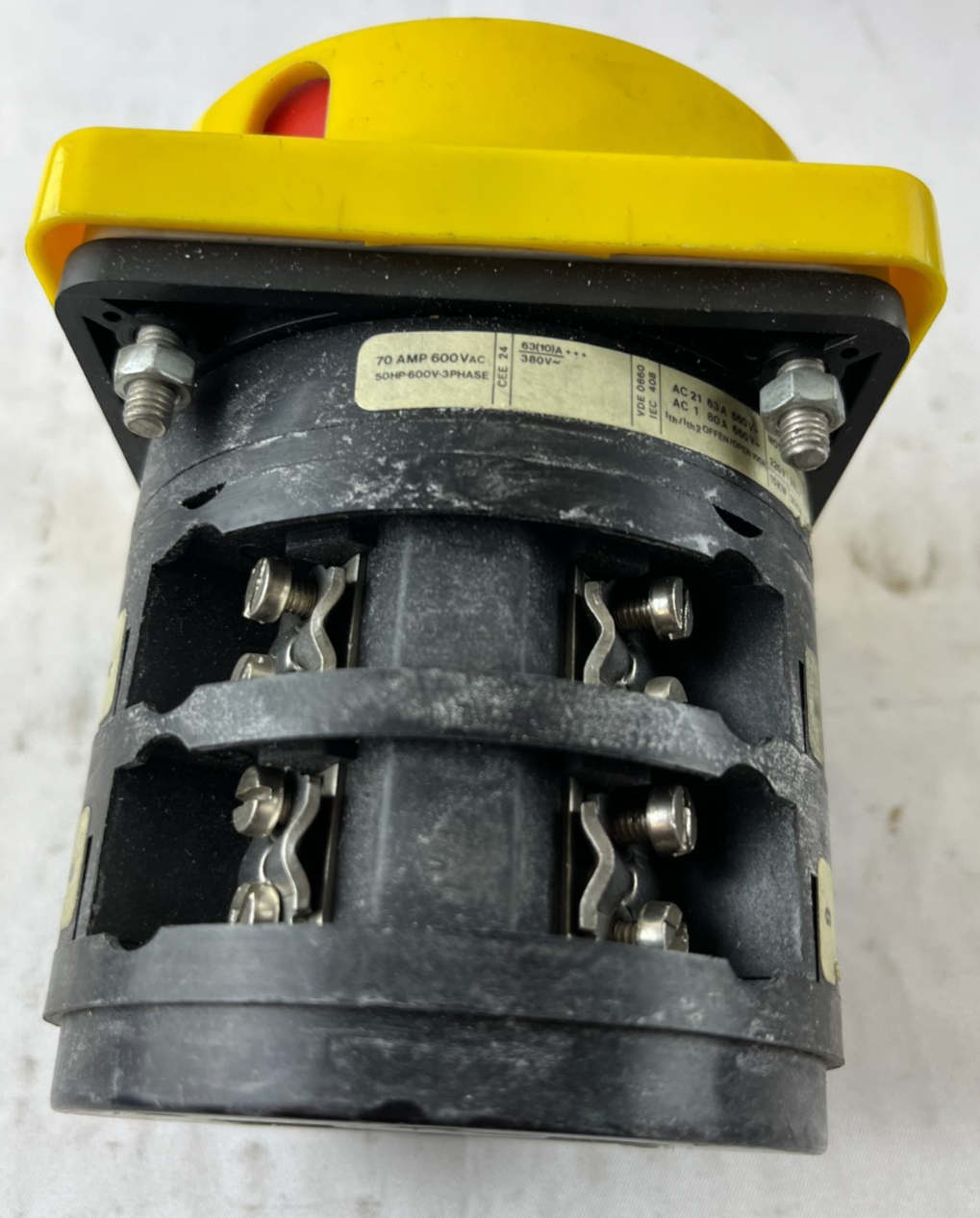 Salzer S606 Rotary Isolator Switch 70A 600VAC 3-Phase ON/OFF Panel Switch