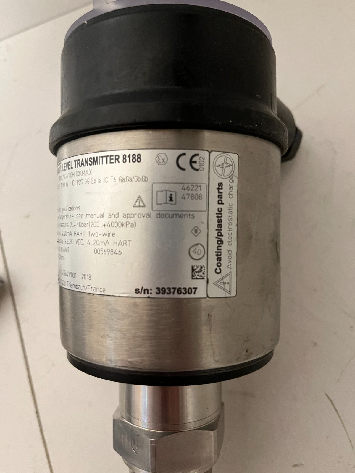 Bürkert 8188 Level Transmitter Guided Radar 4-20mA HART ATEX 1000mm New