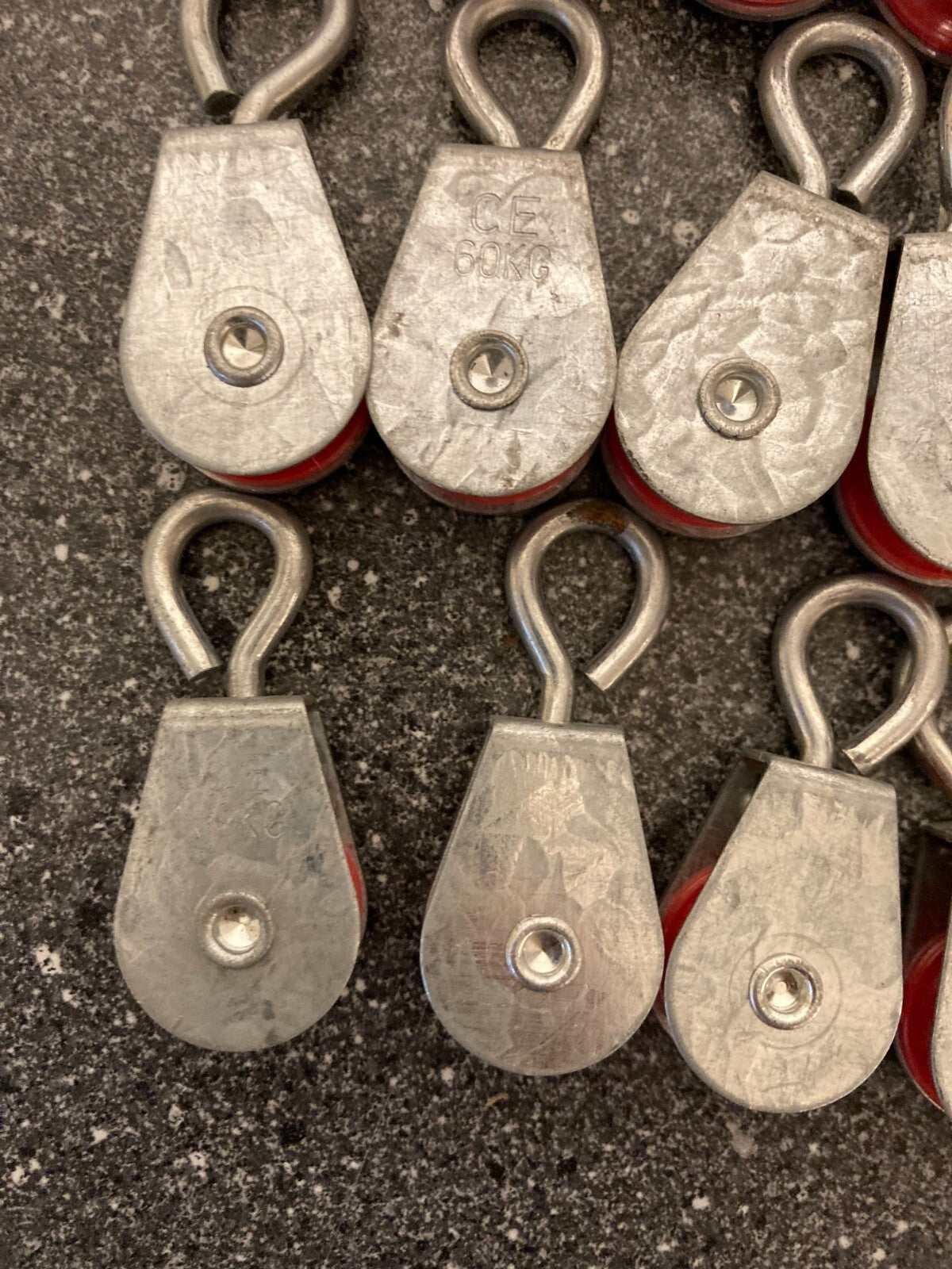 Lot of 25x Heavy Duty Small Pulleys - CE Marked, 60kg Capacity Each - Metal
