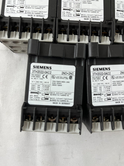 Siemens 3TH2022-0AC2 Contactor Relay 2NO+2NC Lot 5pcs Used Spare Units