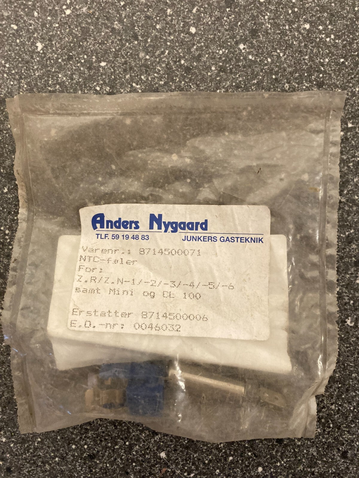 Junkers Bosch Boiler Temperature Sensor PN: 87145000710 FD 791 Worchester