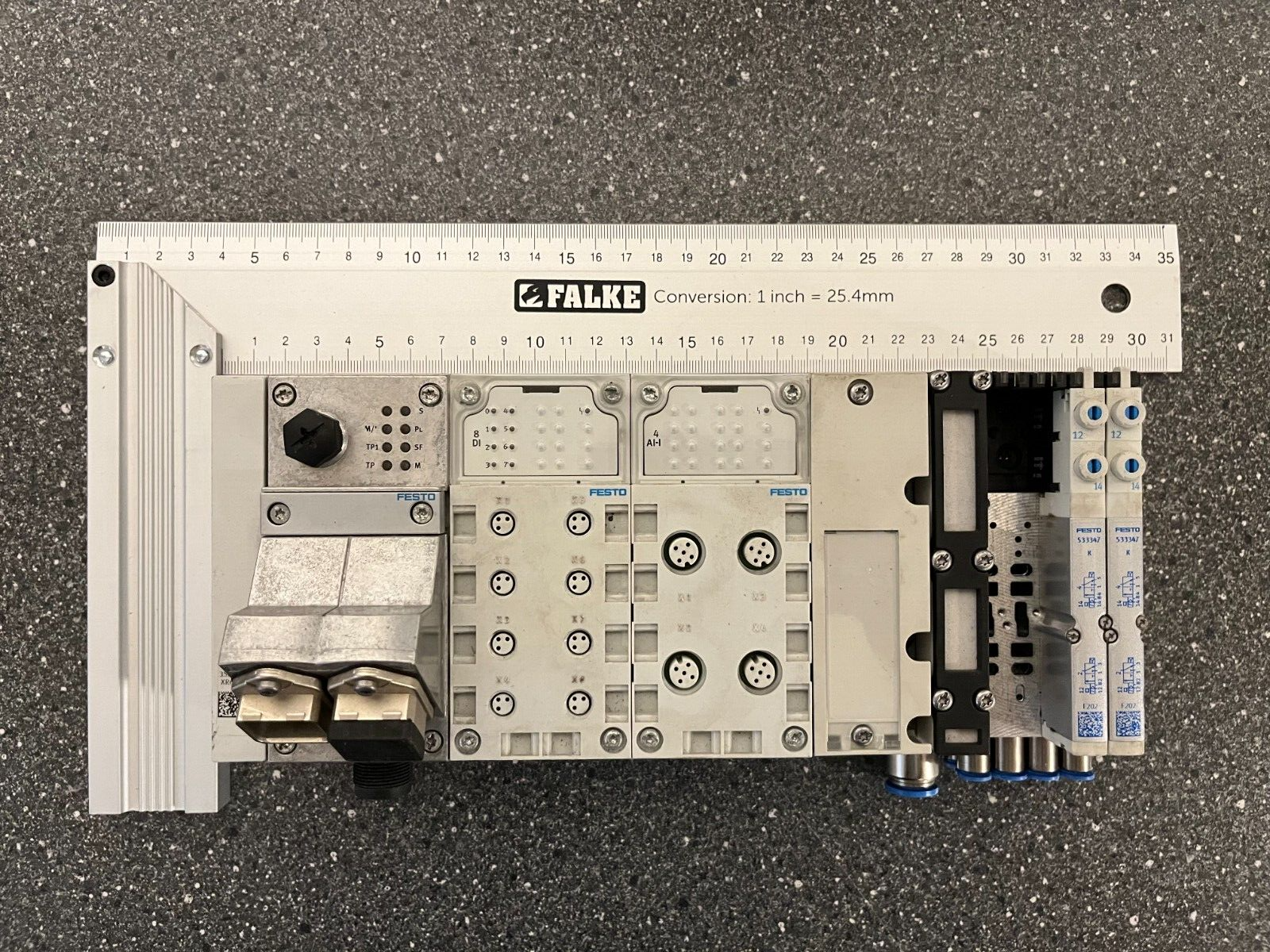 Festo Pneumatic Valve Manifold Assembly with Valves and Solenoids - Tested