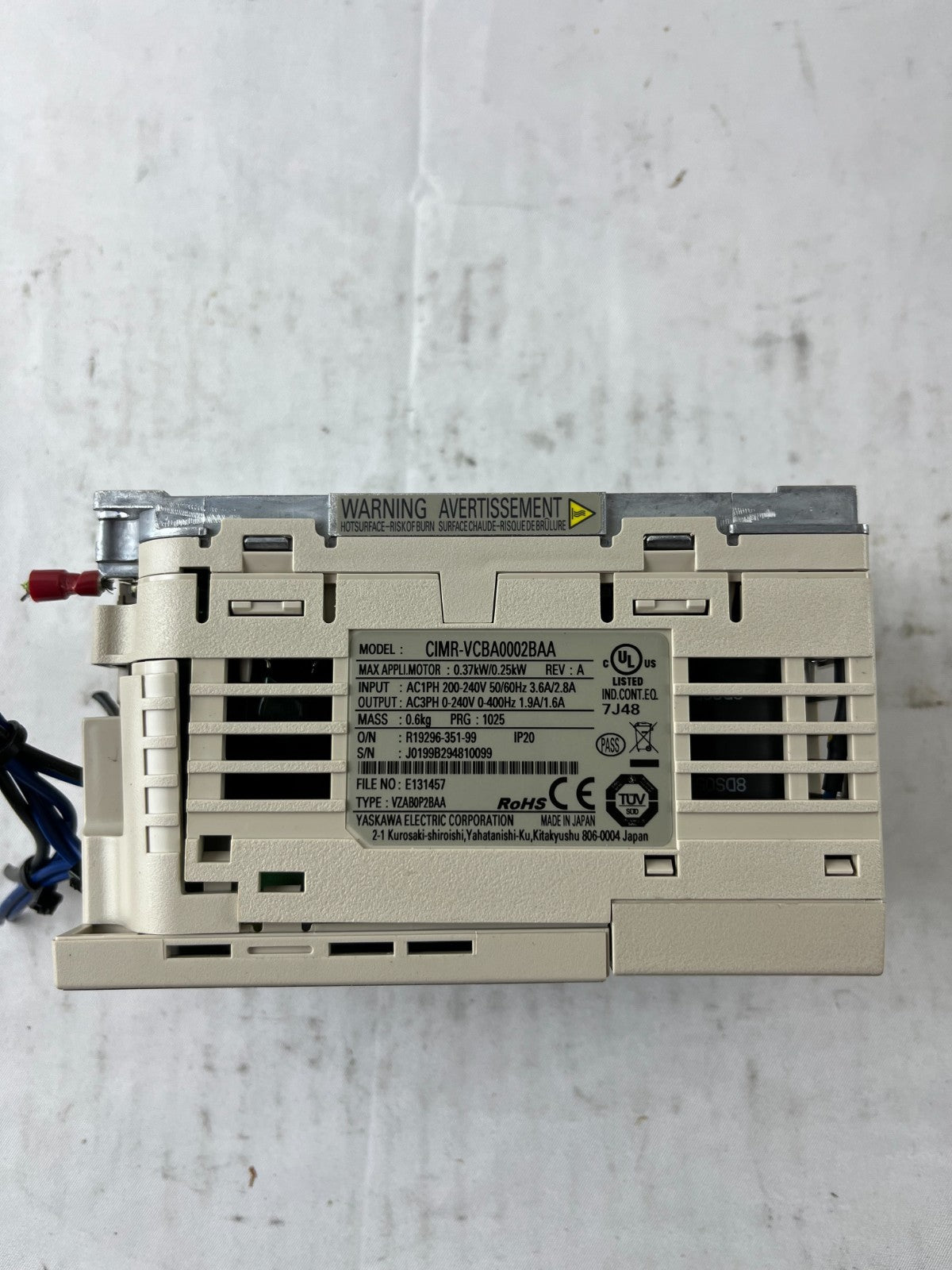 Yaskawa V1000 CIMR-VCBA0002BAA VFD 200-240VAC 0.37kW AC Drive Used Spare Unit