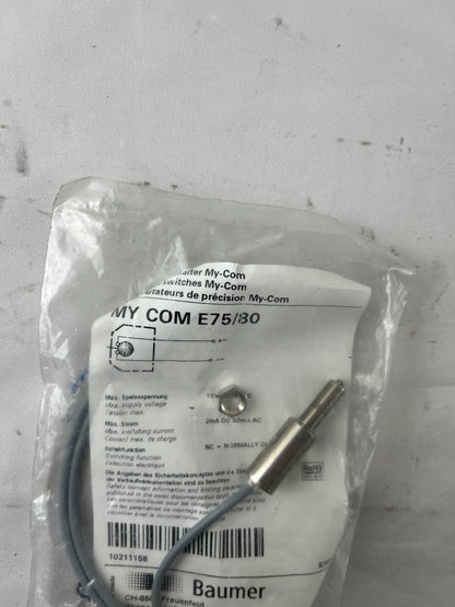 Baumer MY COM E75/30 Precision Limit Switch NC Cable New Sealed Unused Unit