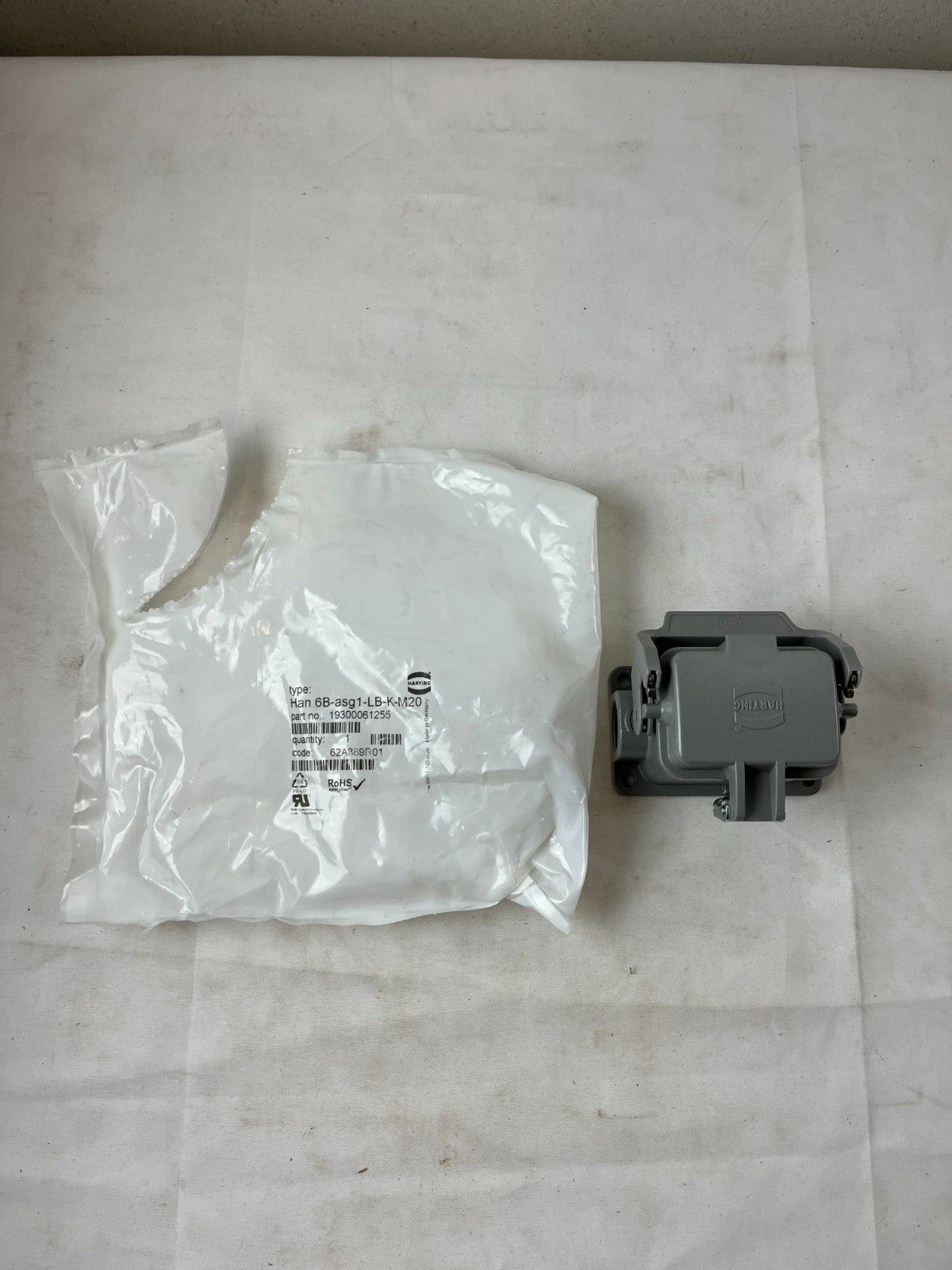 Harting Han 6B-asg1-LB-K-M20 Connector Base Housing Cover M20 New Spare Unit