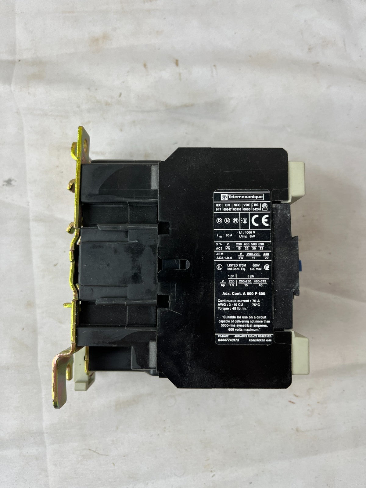Telemecanique LC1D5011 Contactor 80A 3 Pole 1NO 1NC Used Spare Unit