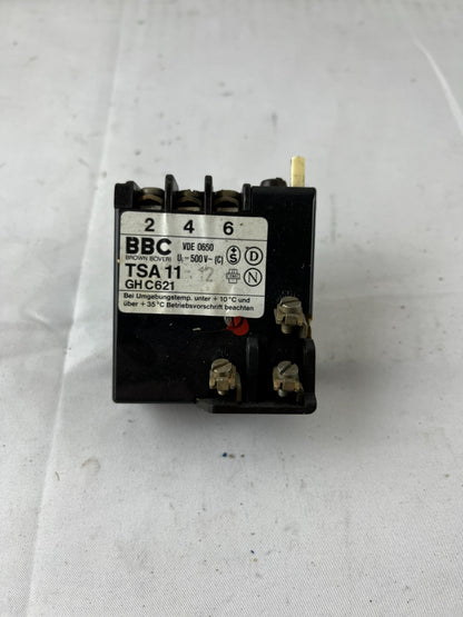BBC Brown Boveri TSA11 GHC621 Thermal Overload Relay 500V Used Spare Part