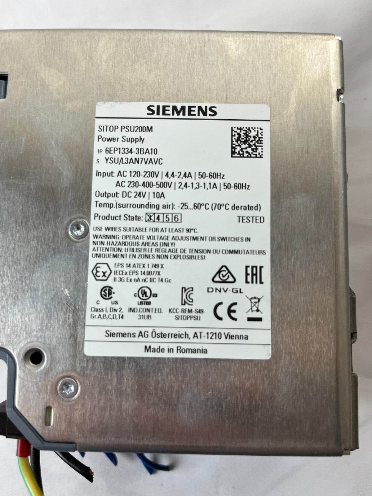 Siemens SITOP PSU200M 6EP1334-3BA10 24V 10A Power Supply Tested Used Spare Unit