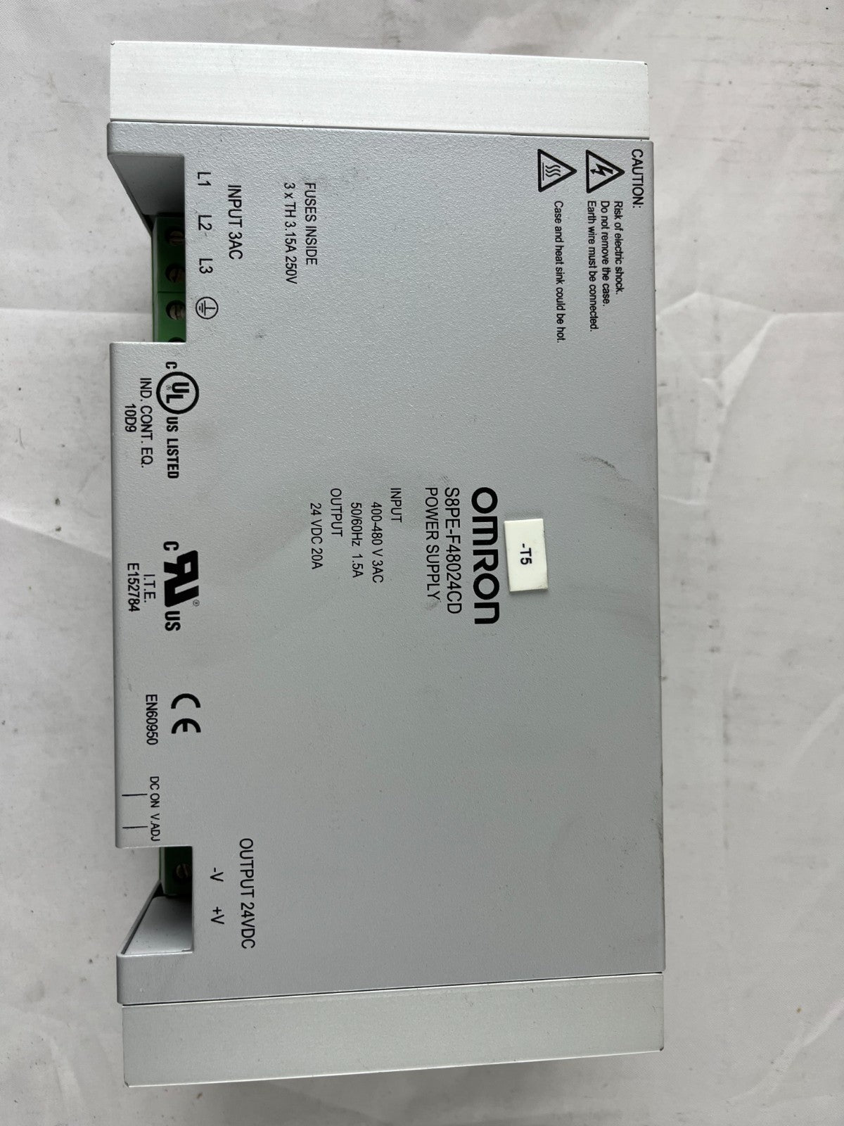 New Omron S8PE-F48024CD Power Supply 400–480V 3‑Phase 24V DC 20A 480W DIN Rail