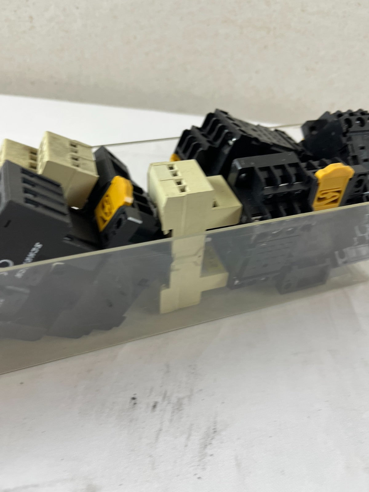 Schrack PT78704 RA78728 Relay Socket Lot DIN Rail Bases Mixed Used Spare Units