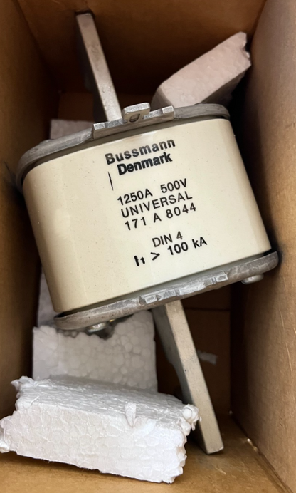 Bussmann 171A8044 Universal DIN 4 Fuse 1250A 500V High Speed NH New Spare