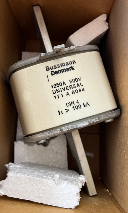 Bussmann 171A8044 Universal DIN 4 Fuse 1250A 500V High Speed NH New Spare