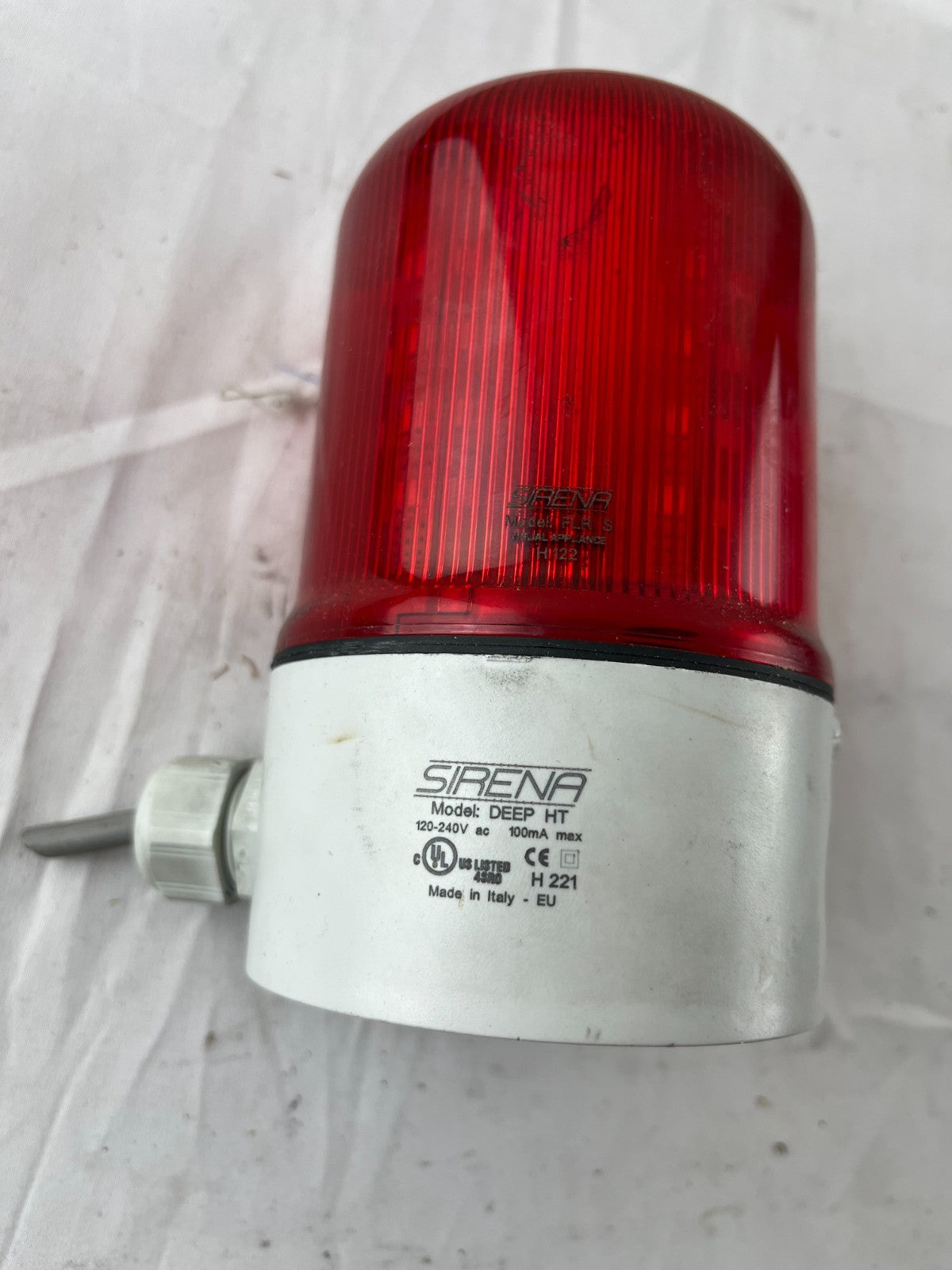 SIRENA DEEP HT Industrial Beacon Light Red 120-240V AC UL CE NEW Made Italy H221