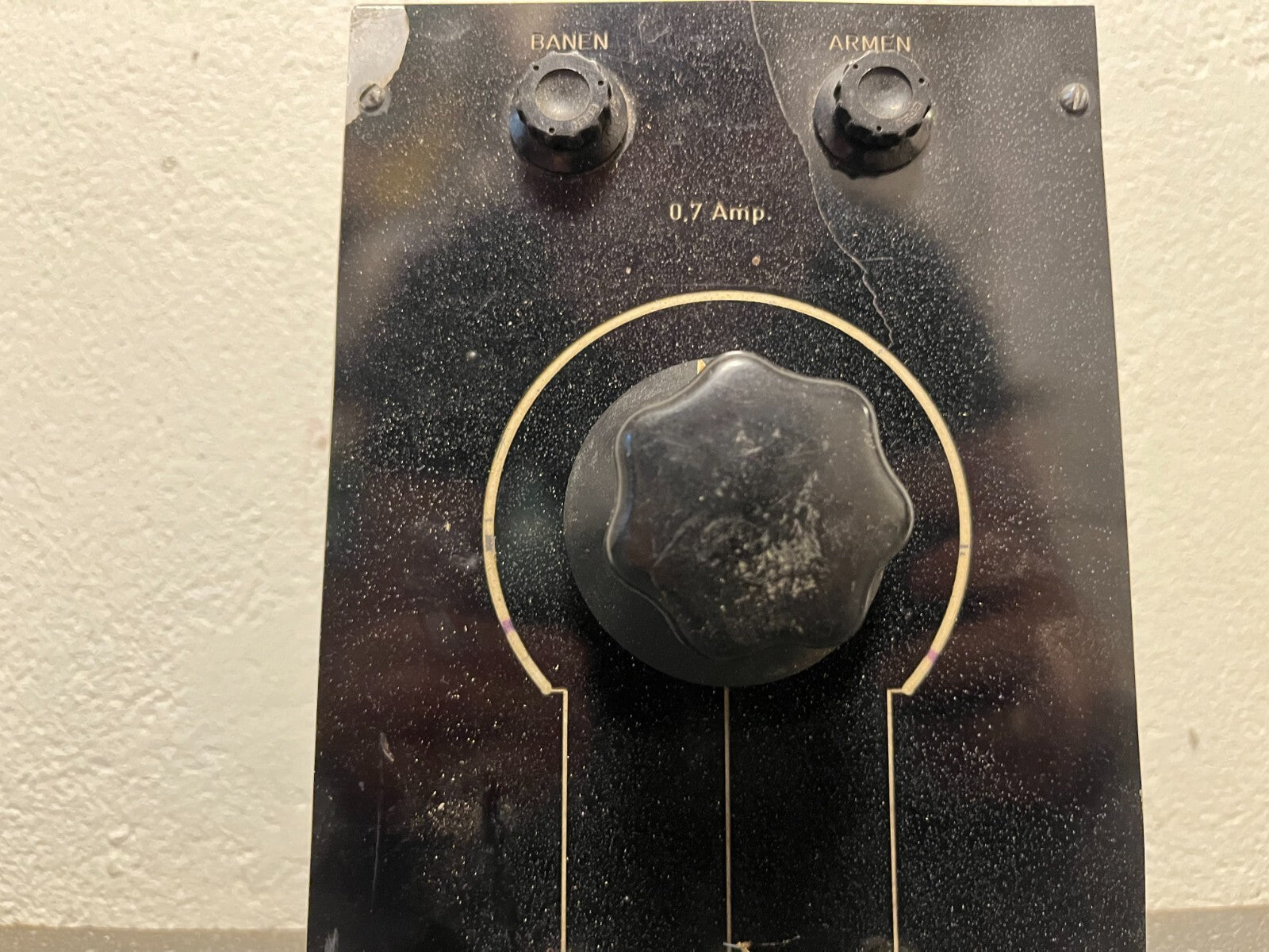 Vintage Rotary Rheostat 0.7 Amp 500 Ohm 250W - Bakelite Knob - Used