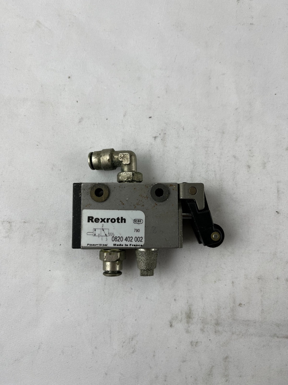 Rexroth 0820 402 002 Pneumatic Roller Lever Valve 10 Bar Used Spare Unit
