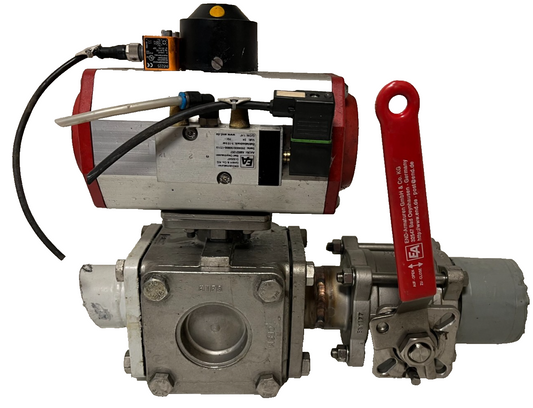 END-Armaturen ZD311567 DN50 Ball Valve Pneumatic Actuator Airtec Solenoid Used