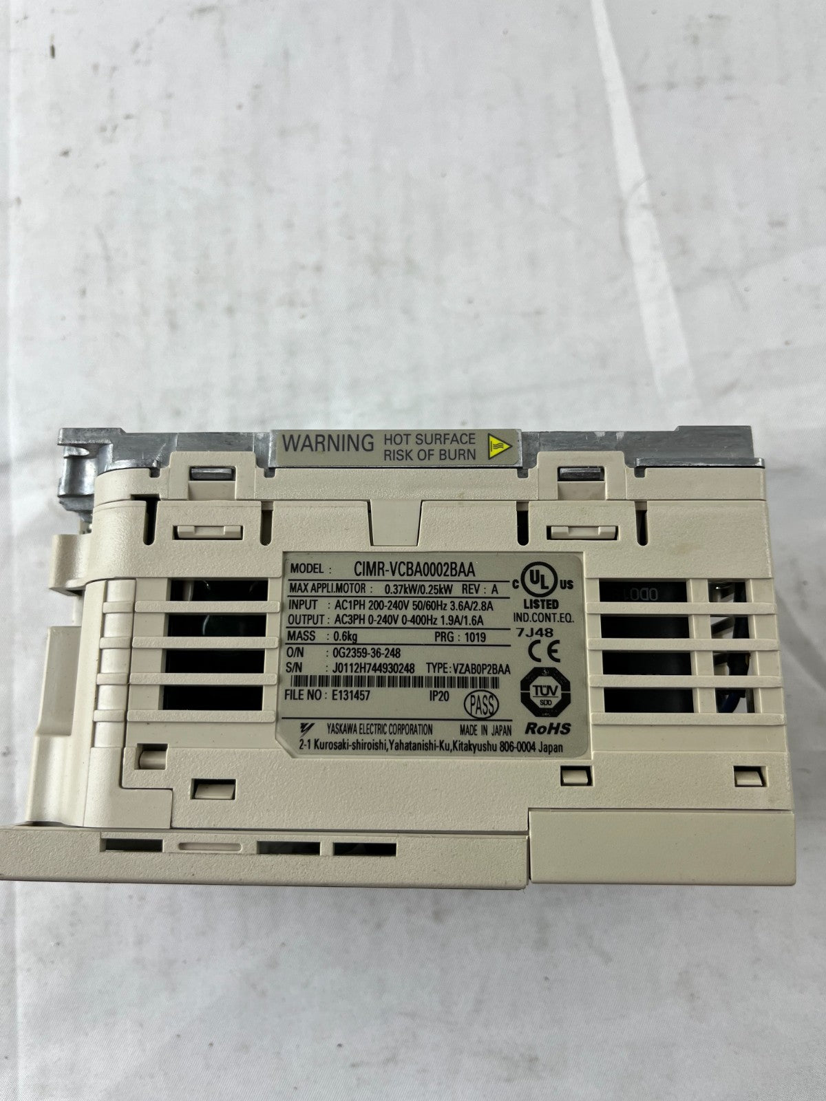 Omron V1000 CIMR-VZAB0P4BAA Inverter Drive 0.55kW 200–240V 1-Phase Used