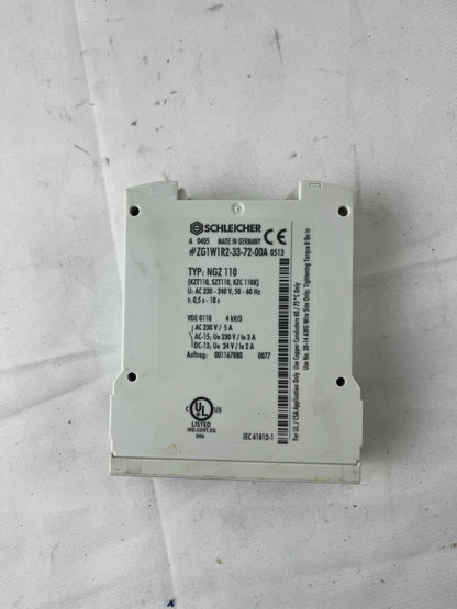 Schleicher NGZ 110 Time Relay 0.5–10s 230–240V AC Off‑Delay DIN Rail Used