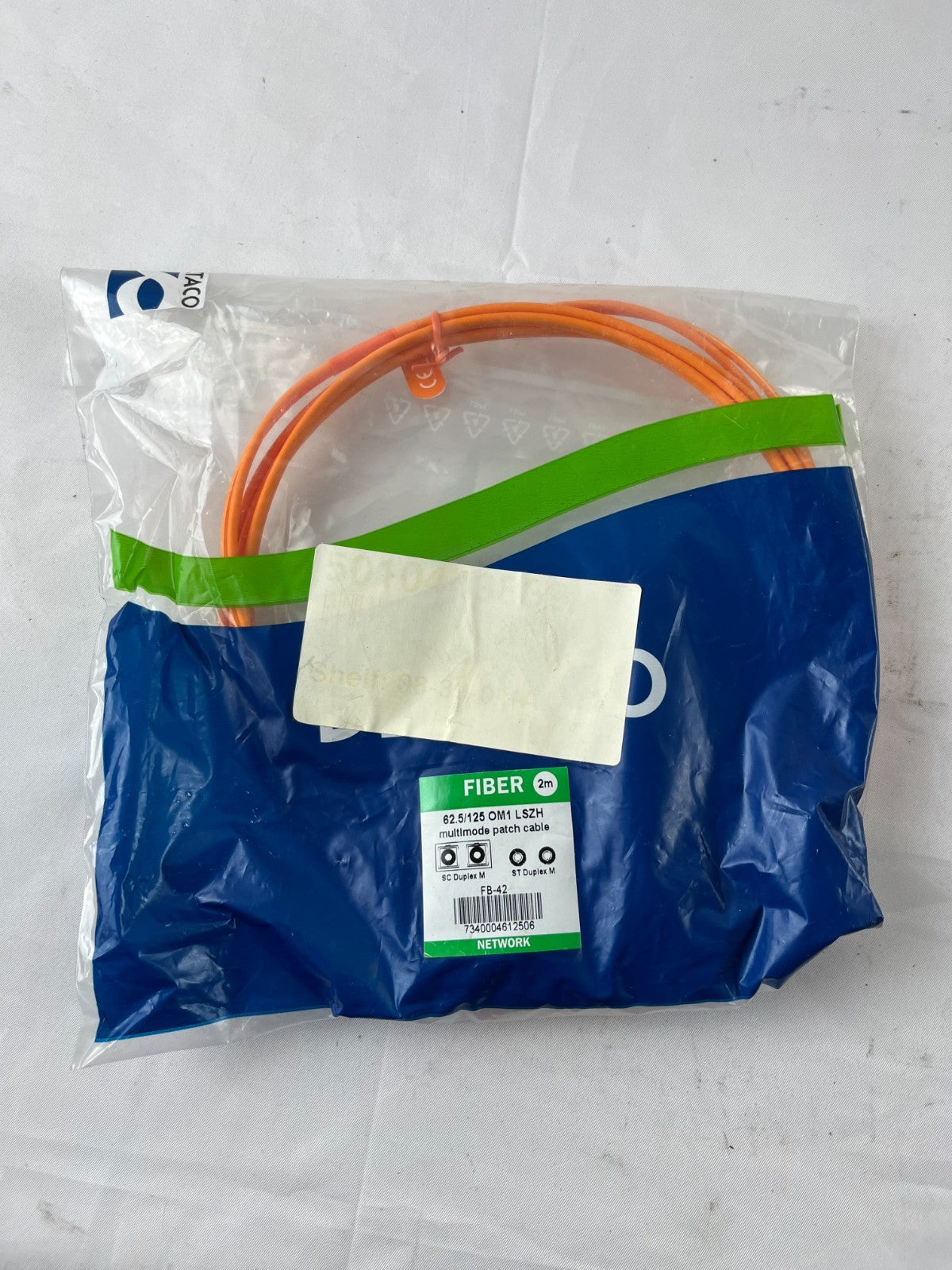 62.5/125 OM1 Fiber Patch Cable 2m SC Duplex to ST Duplex LSZH New Spare Part