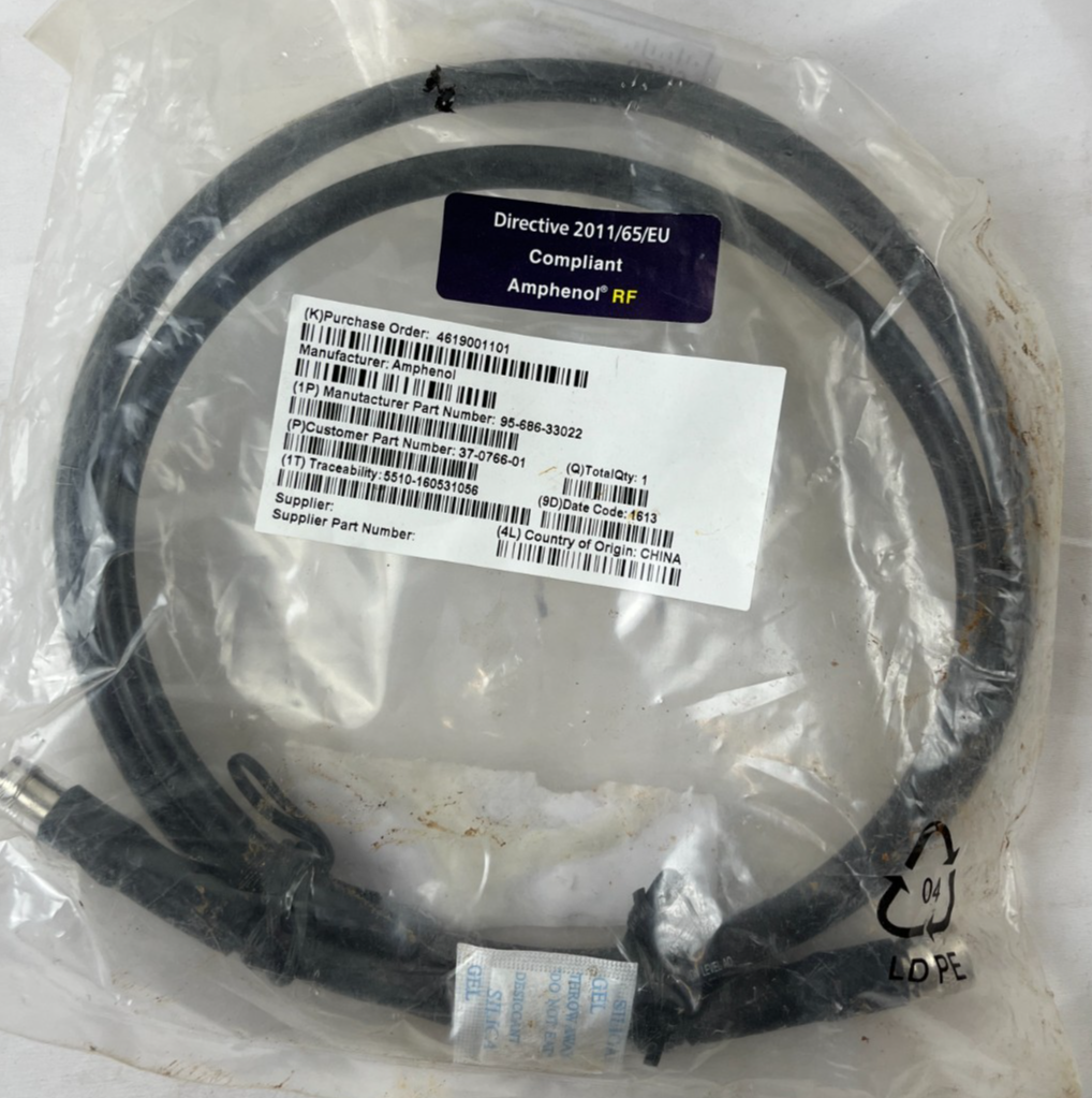 Amphenol RF 95-686-33022 Coaxial Cable Assembly 37-0766-01 New Spare Unit