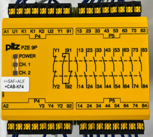 Pilz 787140 PZE 9P Safety Relay Contact Expander 24VAC/DC 8n/o 1n/c Used Spare