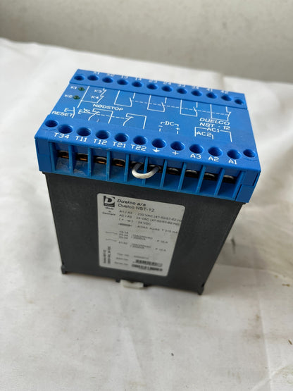 Duelco NST-12 Safety Relay Emergency Stop Module 24VDC 24VAC 230VAC Used Spare