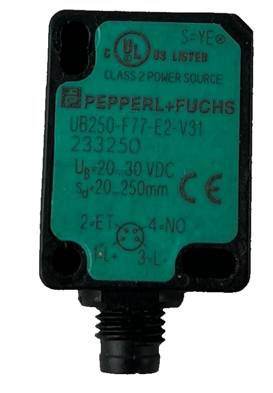 Pepperl+Fuchs UB250-F77-E2-V31 Ultrasonic Sensor 20-30VDC Used Spare Unit