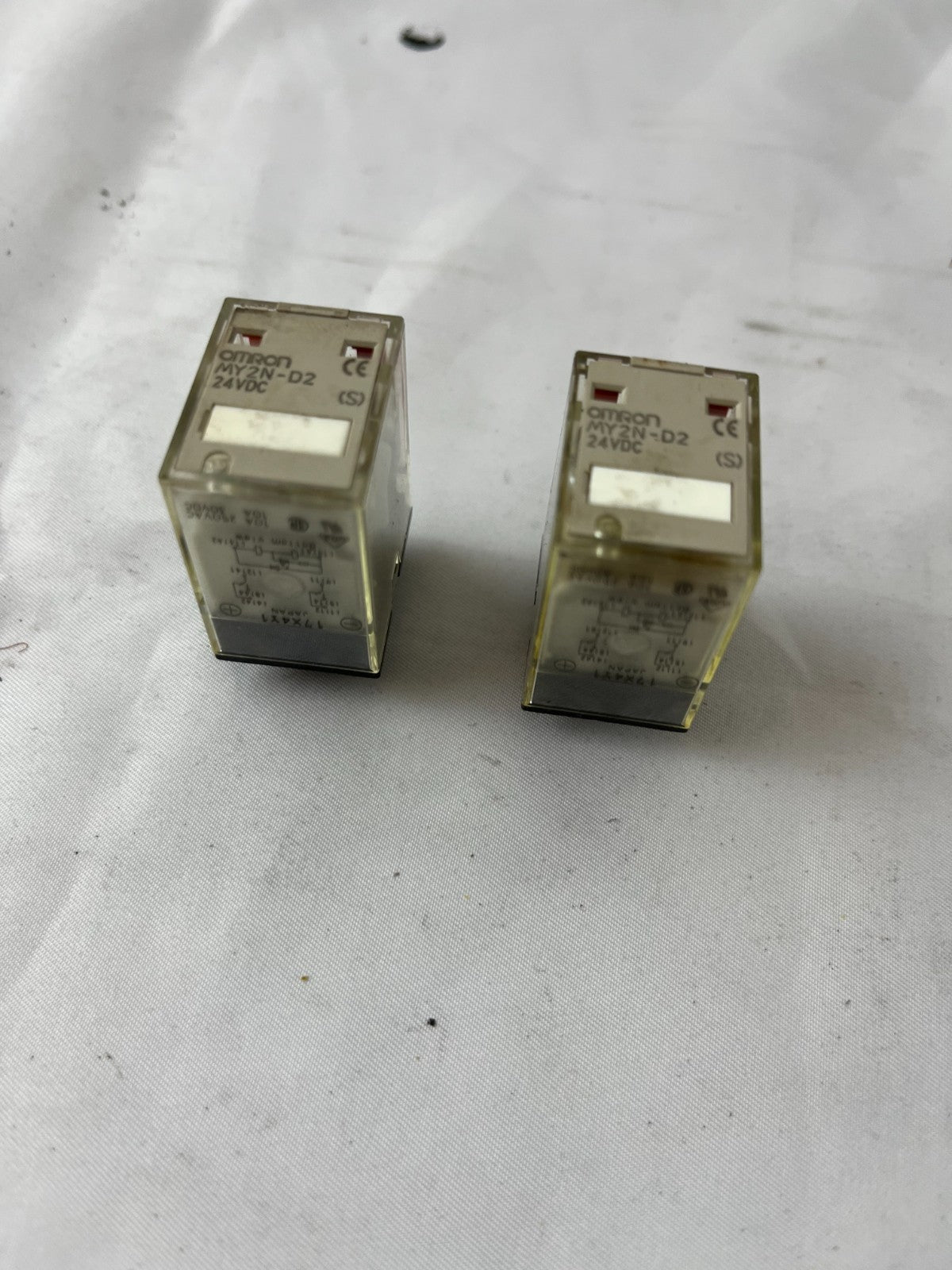 Omron MY2N-D2 Relay 24V DC DPDT Plug‑In – Lot of 2 Used Spare Units