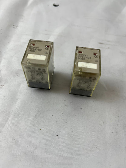 Omron MY2N-D2 Relay 24V DC DPDT Plug‑In – Lot of 2 Used Spare Units