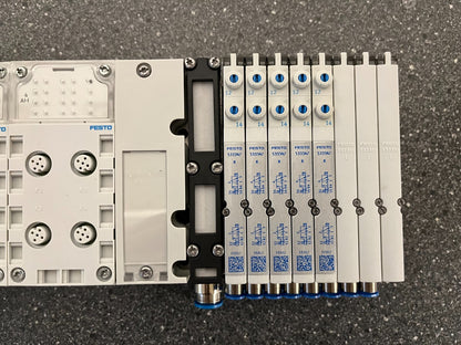 Festo CPX Pneumatic Manifold Assembly with VMPA1-FB-EMS-8 Valves and Accessories