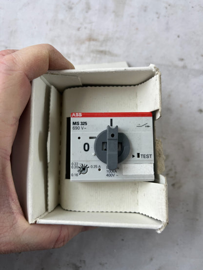 ABB MS325-0.25 Manual Motor Starter 0.16–0.25A 690V 3-Pole New in Box Spare