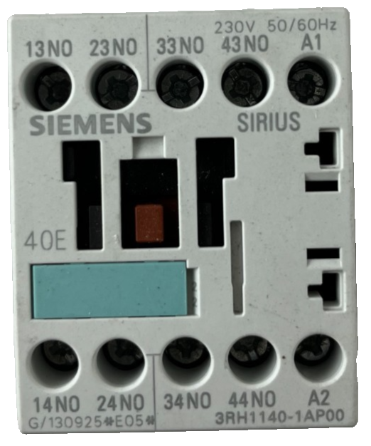 Siemens 3RH1140-1AP00 Auxiliary Contactor 4NO 230VAC Coil New No Box